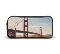 QWJKM Federmäppchen für Herren und Damen, Golden Gate Bridge, tragbares Federmäppchen, personalisierbar, ästhetische Stiftebox, Schreibtisch-Organizer für Büro, weiß, 8.7x2x4.7 inches