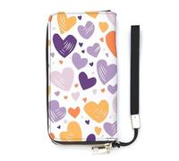 QWJKM Have A Lot of Heart Ledergeldbörse für Herren und Damen, schmale vertikale Geldbörse, lange Geldbörse mit Reißverschluss, Kartenhalter, weiß, 20 x 10,5 cm, weiß, 20x10.5cm