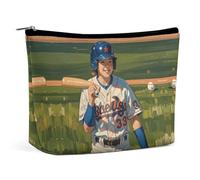 QWNMD Make-up-Tasche, Kosmetiktasche, Lippenstift-Beutel, Reißverschluss, Baseball, bedruckt, Organizer, tragbar, Kulturbeutel, Zubehör, Baseball, 17 x 15 x 5,8 cm, modisch, baseball, 6.8 X 5.9 X 2.3
