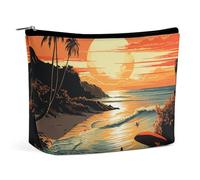 QWNMD Make-up-Tasche, Kosmetiktasche, Lippenstift-Beutel, Reißverschluss, originelles Poster für endlosen Sommer, bedruckter Organizer, tragbarer Kulturbeutel, Zubehör, Original-Poster für endlosen