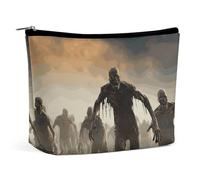 QWNMD Make-up-Tasche, Kosmetiktasche, Lippenstift-Beutel, Reißverschluss, viele Zombie-bedruckte Organizer, tragbare Kulturbeutel, Zubehör, viele Zombie, 17 x 15 x 5,8 cm, modisch, Viele Zombie, 6.8 X