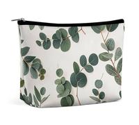 QWNMD Make-up-Tasche, Kosmetiktasche, Lippenstift-Tasche, Reißverschluss, Eukalyptus, bedruckt, Organizer, tragbar, Kulturbeutel, Zubehör, Eukalyptus, 17,2 x 15,9 x 5,8 cm, modisch, Eukalyptus, 6.8 X