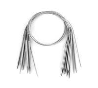 QWORK 8 Stück Stricknadeln Rundstricknadel, Edelstahl, 80 cm Lange, Stricknadeln Set, 2 mm, 3 mm, 4 mm, 4,5 mm, 5 mm, 6 mm, 7 mm, 8 mm