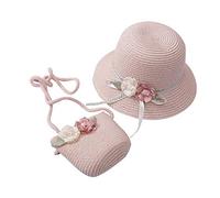 QWUVEDS Mützen Schal Set Damen Set Tourism Children and Sun hat Stroh Age Flower hat Sun Tasche 27 Hut Baseballmütze New Cap Damen Blau