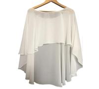 QWWQYDY Bolero Damen Festlich Frauen Weiche Capes Hochzeit Jacke Chiffon Shrug Braut Bolero Lange Schal Und Wraps(Beige 2)