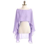 QWWQYDY Bolero Damen Festlich Frauen Weiche Capes Hochzeit Jacke Chiffon Shrug Braut Bolero Lange Schal Und Wraps(Purple)
