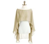 QWWQYDY Bolero Damen Festlich Frauen Weiche Capes Hochzeit Jacke Chiffon Shrug Braut Bolero Lange Schal Und Wraps(Champagne)