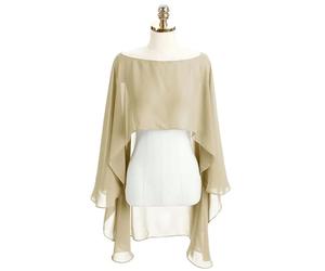 QWWQYDY Bolero Damen Festlich Frauen Weiche Capes Hochzeit Jacke Chiffon Shrug Braut Bolero Lange Schal Und Wraps(Champagne)