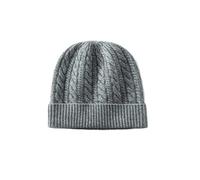 QWWQYDY Strickmütze Herren Klassische Zopfmuster-Mützen for Damen, Mützen aus Wolle und Kaschmir, Mütze for Herren, warmes Haar, weicher Winter(Grey)