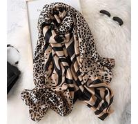 QXSJEDYCH Animal Leopard Zebra Muster Seidenschal, Hijab Snood Lady Print Tücher und Wraps Schals Schals(Khaki)