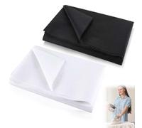 QYRDBGY 2 Stück 300 × 100 cm Bügelvlies, 55g/㎡ Bügeleinlage Leichtes Einlagestoff Aufbügelbarer Vliesofix zum Aufbügeln Vliesstoff für Bügelfalten Nähhandwerk (Schwarz und Weiß)