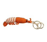 Qzdtue Crochet Shrimp Keychain - Cartoon Crochet Shrimp Doll Pendant - Small and Portable Decorative Keychain for Backpack, Mobile Phones, Bags, Car Keys