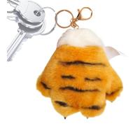 Qzdtue Tiger Paw Plüsch-Schlüsselanhänger, weich gefüllt, Cartoon- -Plüsch-Anhänger für Rucksäcke, ideales dekoratives Accessoire für Thanksgiving, Ostern, ganzjähriges Erntedankfest und Ostern