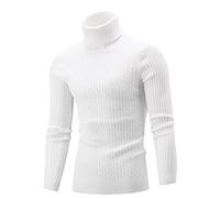 QZH.DUAO Men's Casual Slim Fit Turtleneck Pullover Sweaters with Twist Patterned & Long Sleeve T-Shirt