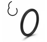 QZKJQDD 2 Stück Schwarz Nasenpiercing Ring, Chirurgenstahl Knorpelohrring Septum Clicker Ring, Edelstahl Klappbarer Segmentring Lippenring Conch Daith Helix Rook Tragus Lobe Snug (6mm)