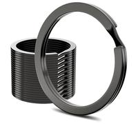 QZKJQDD 20 Stück 304 Schlüsselringe Edelstahl, Ф30mm Schlüsselring Schwarz, Flache Schlüsselanhänger, Geeignet für alle Arten von Schlüsseln, DIY, Kunsthandwerk Ornamente
