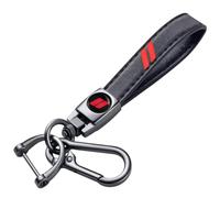 QZXIAOGU Auto-Schlüsselanhänger, echtes Leder, Zubehör für Challenger Dakota Charger SRT 392 Avenger Durango, Rot/Ausflug, einfarbig (Getaway Solids), Medium