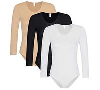 r-dessous 1-3 Stück Damen langarm Body nahtlose Mikrofaser für Sport