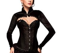 r-dessous Damen Samt Bolero Jäckchen schwarz Schulterjacke Langarm Jacke Blazer Oberteil Top Groesse: L/XL