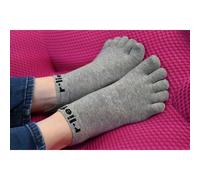 R-L-F Damen/Herren/Unisex No Show Zehensocken L grau