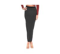 R&N FASHIONS - Damen Maxirock mit hoher elastischer Taille, dehnbar, figurbetont, lang, für Party, Club, Ausgehen, Maxirock, Schwarz , 38-40