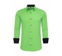 R-Neal Business-Hemd Herren Kontrast Hemd Hochzeit-Hemd Slim Fit Hemden Stretchhemd S - 4XL G44, Farbe:Grün, Größe:M