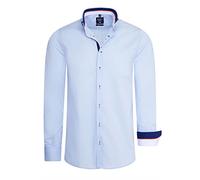 R-Neal Herren Business Hemd Stretch Langarm Hemden Kentkragen Büro-Hemd Freizeit-Hemd Hochzeit-Hemd S M L XL XXL 3XL 11022-30, Größe:3XL, Artikel/Farbe:Hell Blau 026