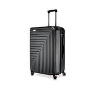 R Roncato Trolley FIBRA, erweiterbar, Schwarz , L, Hartschalenkoffer, erweiterbar, drehbare Räder