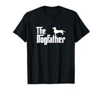 R-T-M T-Shirts - Dackel - The DogFather T-Shirt - Cartoon Hundeliebhaber T-Shirt - Schwarz - S - Kurzarm - Unisex - Klassische Passform - Casual, Graphic