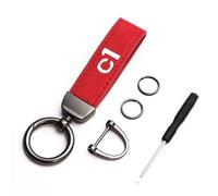 R-timer Auto Schlüsselanhänger für Citroen C1 II 2015-2022, Wildleder Schlüsselband Sportlich, Logo Ersat Zubehör, KFZ Schlüsselring Robust & Langlebig,C