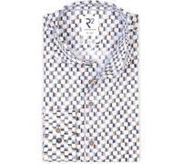 R2 Amsterdam Modern Fit Hemd blau, Bedruckt