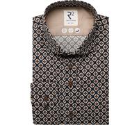 R2 Amsterdam Modern Fit Hemd dunkelblau, Bedruckt