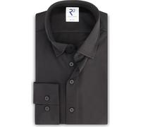 R2 Hemd Knitted Piqué Schwarz - Größe 37 Schwarz 37