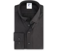R2 Hemd Knitted Piqué Schwarz - Größe 46 Schwarz 46