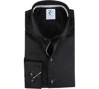 R2 Amsterdam Modern Fit Hemd super langer Arm schwarz