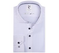 R2 Hemd Dobby Knitted Weiß - Größe 39 Weiß 39