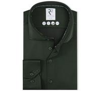 R2 Hemd Dobby Travel Shirt Dunkelgrün - Größe 43 Grün 43
