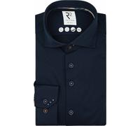 R2 Hemd Knitted Dobby Navy - Größe 39 (M) Dunkelblau 39