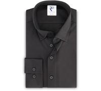 R2 Amsterdam Modern Fit Jerseyhemd schwarz, Einfarbig
