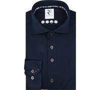 R2 Hemd Technical Knitted Dobby Navy - Größe 42 Dunkelblau 42