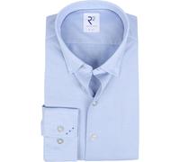 R2 Amsterdam Modern Fit Jerseyhemd hellblau, Einfarbig