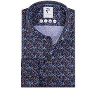 R2 Amsterdam Modern Fit Jerseyhemd dunkelblau, Bedruckt