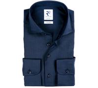 R2 Amsterdam Modern Fit Hemd marine, Einfarbig