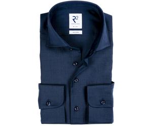 R2 Wolle Hemd Dunkelblau - Größe 46 Dunkelblau 46
