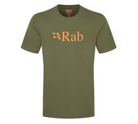 Rab Herren Stance Logo Tee - Atmungsaktives T-Shirt aus Bio-Baumwolle für Trekking, Klettern und Freizeit, army, L