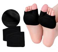RabbFit Metatarsal Pads with Gel for Women & Men, 1 Pairs Half Sock for Relief of Metatarsals and Pressure Relief, Black tone/L