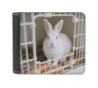 Rabbit in The Cage Wallet Extra Capacity Slim Bifold Wallet with Multiple Card Slots Men's Leather Wallets Travel Billfold