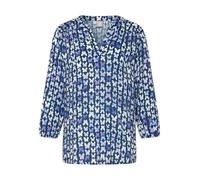 Rabe Blusenshirt 100% Viskose All-over-Print Rundhals Regular Fit Dunkelblau Größe 40