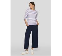 Rundhalspullover RABE, Damen, Gr. 40, flieder, Strick, Obermaterial: 50% Baumwolle, 50% Polyacryl, gestreift, regular fit normal, Rundhals, Rippbündchen, Pullover Rundhalspullover, mit Streifen Muster