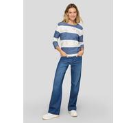 Sweatshirt RABE "Sweatshirt", Damen, Gr. 46, dunkelblau, 76%Baumwolle 16%Polyester 8%Elasthan, gestreift, gerade, Sweatshirts Sweatshirt (76567355-46) dunkelblau